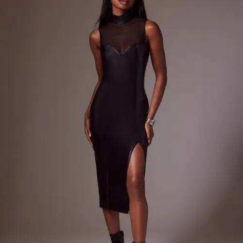 Vestido maxi polipiel F21's photo #1